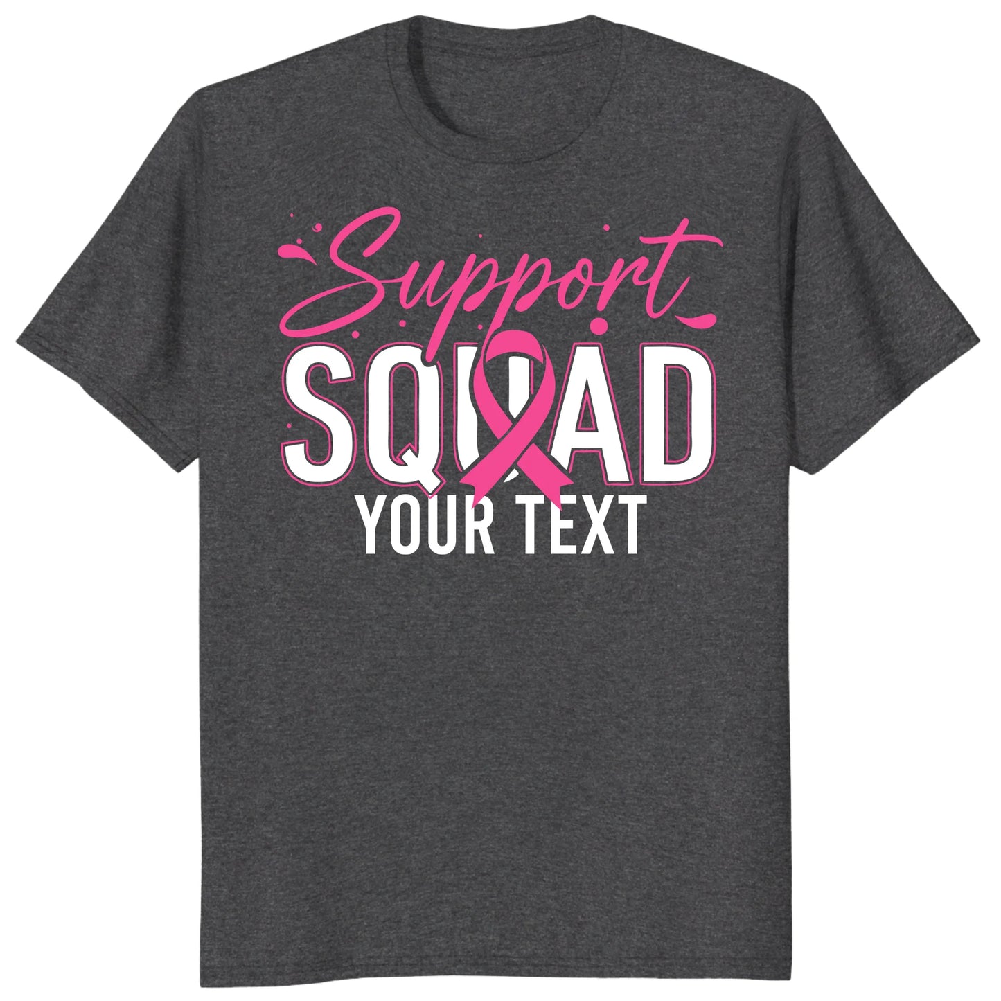 Personalized Support Squad Breast Cancer Shirt, Custom Pink Ribbon Team Tee