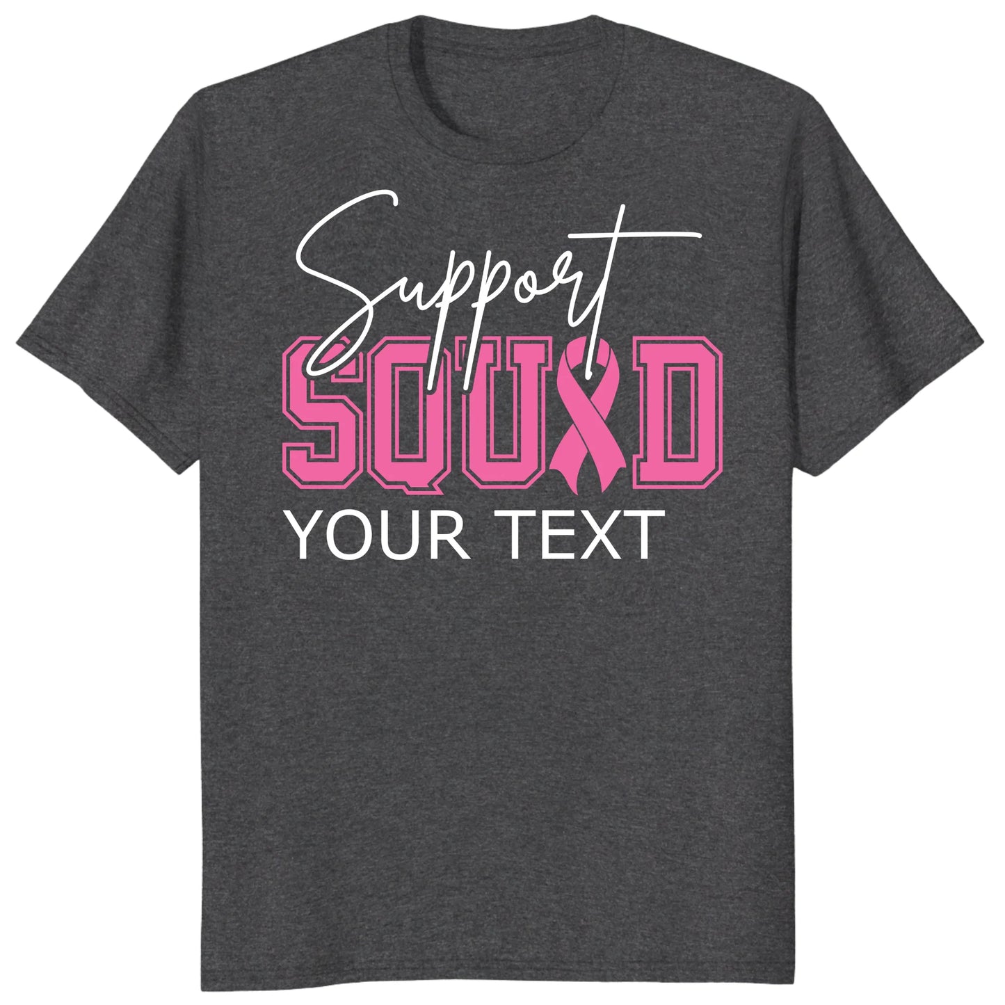 Personalized Breast Cancer Support Squad Shirt, Custom Pink Ribbon Matching Tee