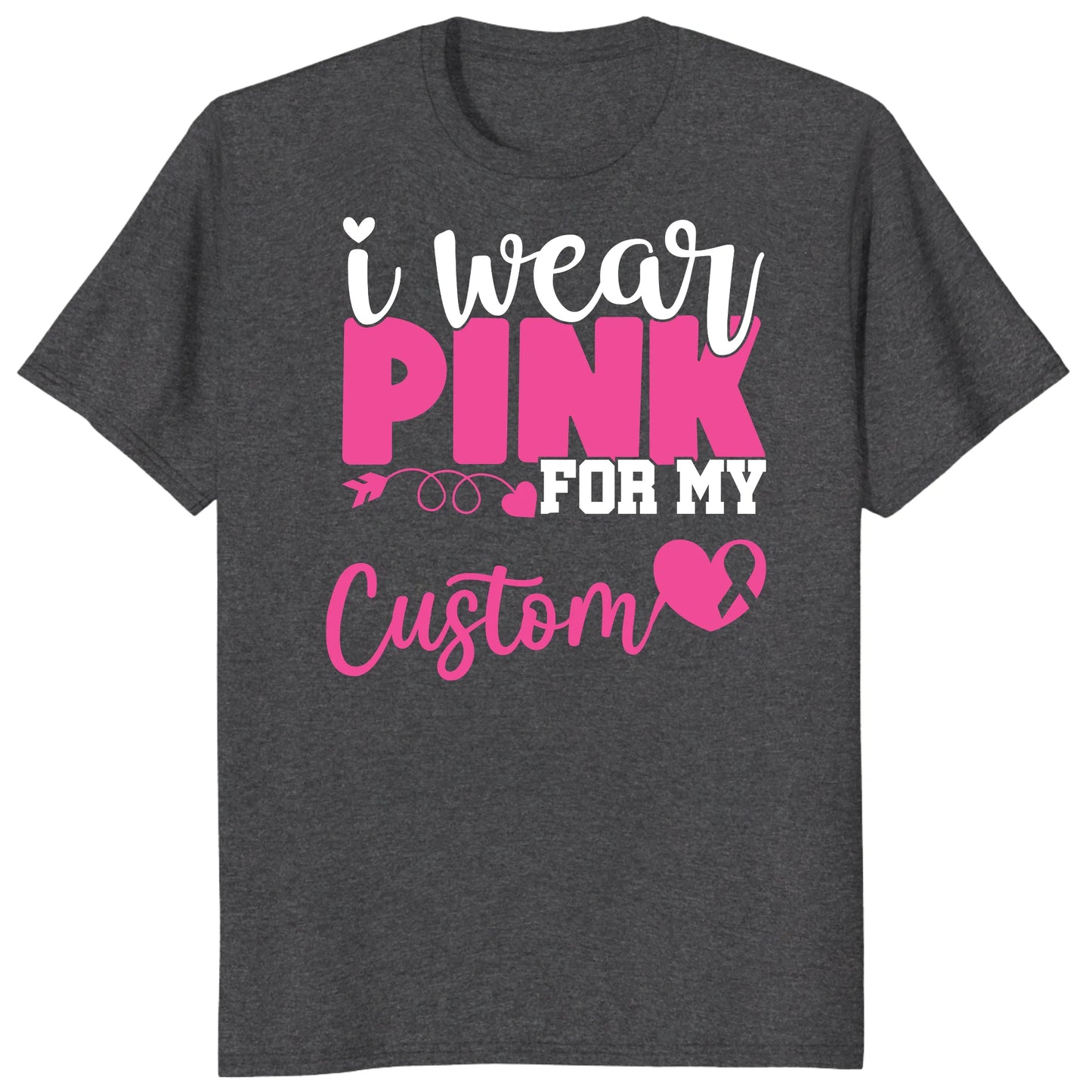 I Wear Pink for My Warrior Shirt, Personalized Breast Cancer Support Tee