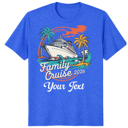 Family Cruise 2026 Shirts, Custom Tropical Cruise Vacation Tees