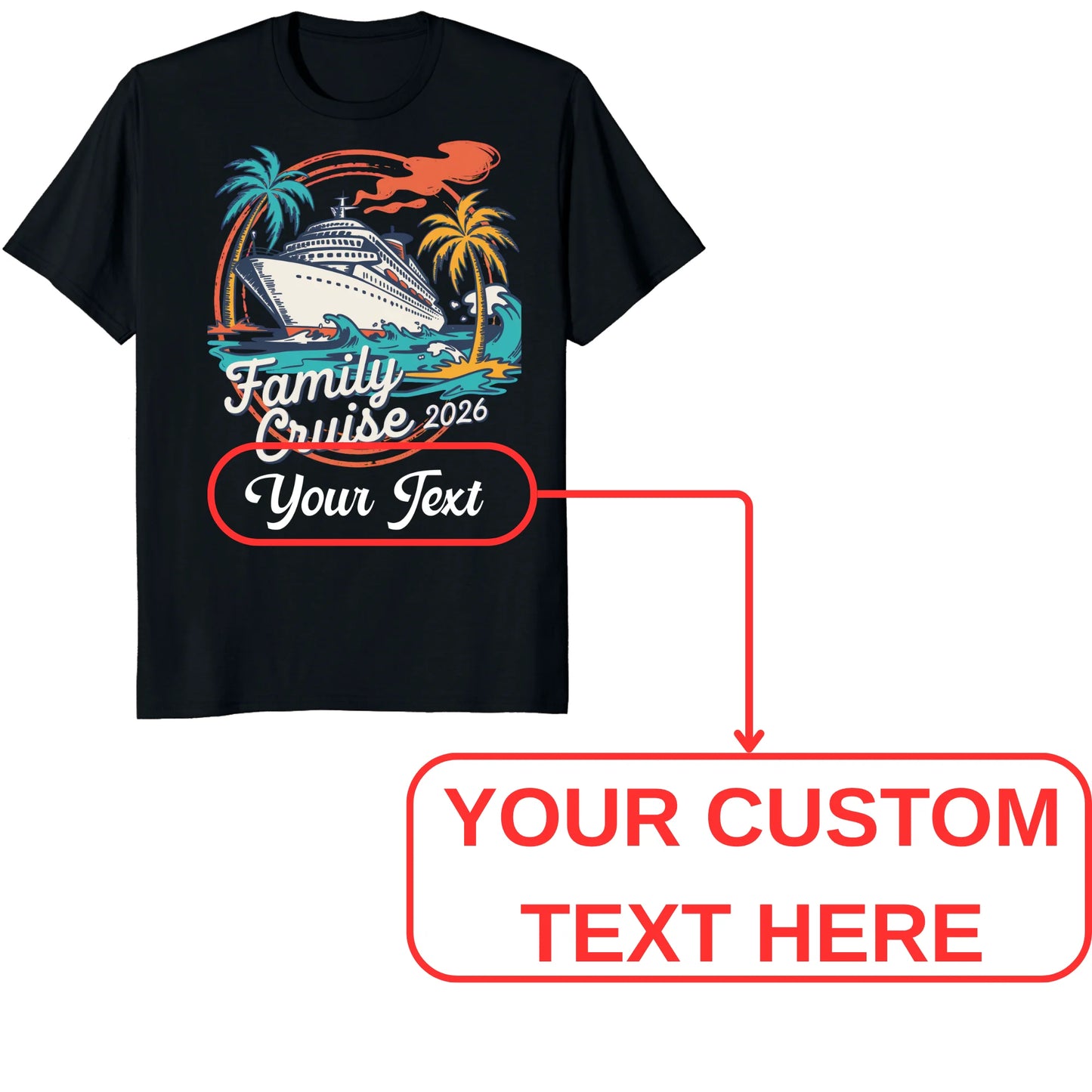 Family Cruise 2026 Shirts, Custom Tropical Cruise Vacation Tees