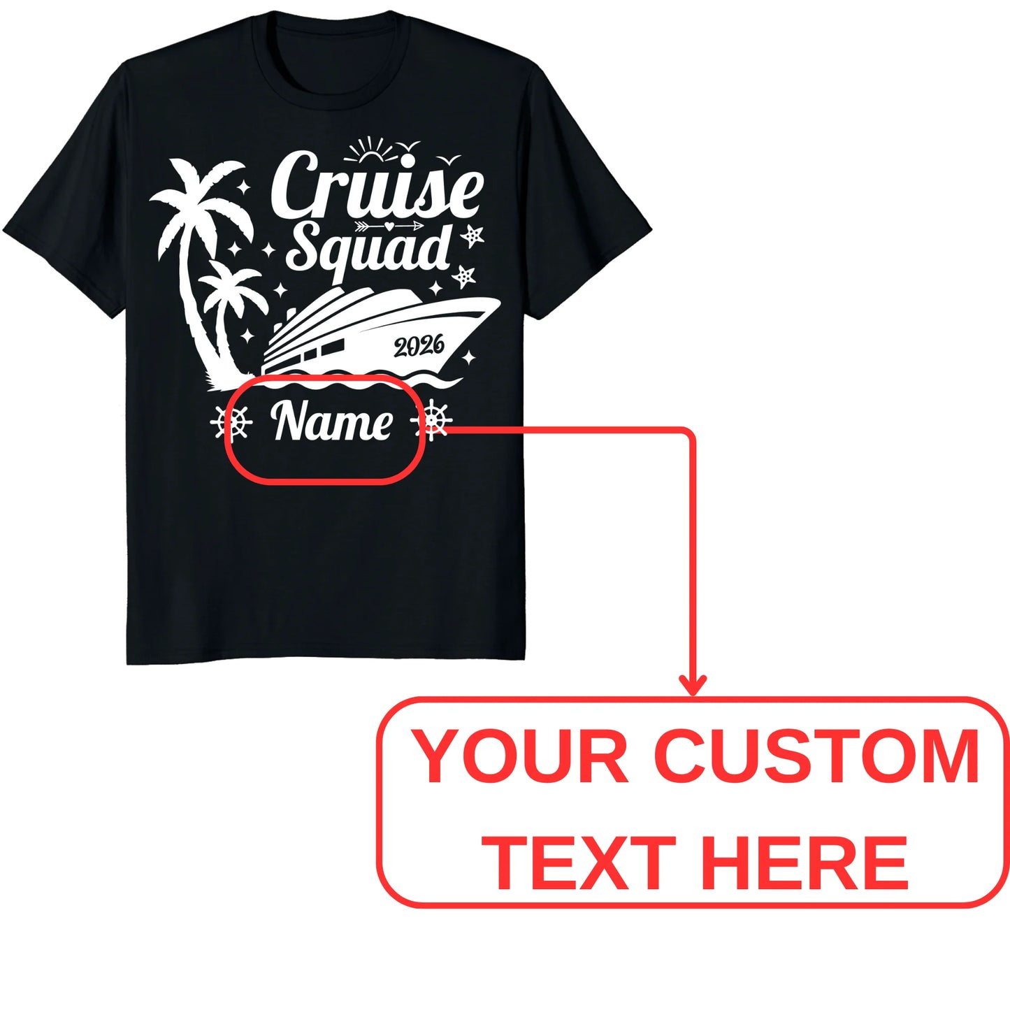 Custom Palm Tree Cruise Squad 2026 Matching Vacation Shirts
