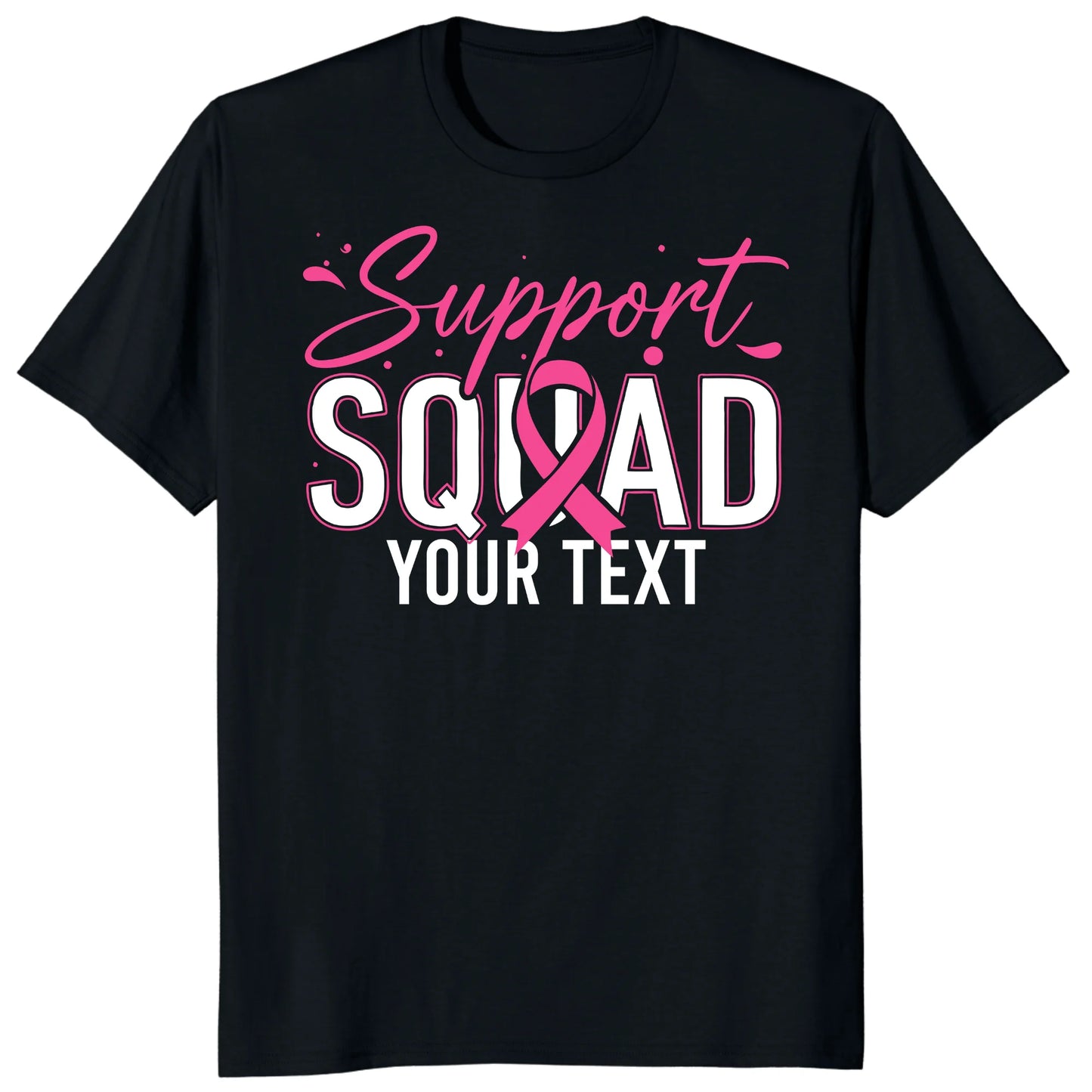 Personalized Support Squad Breast Cancer Shirt, Custom Pink Ribbon Team Tee