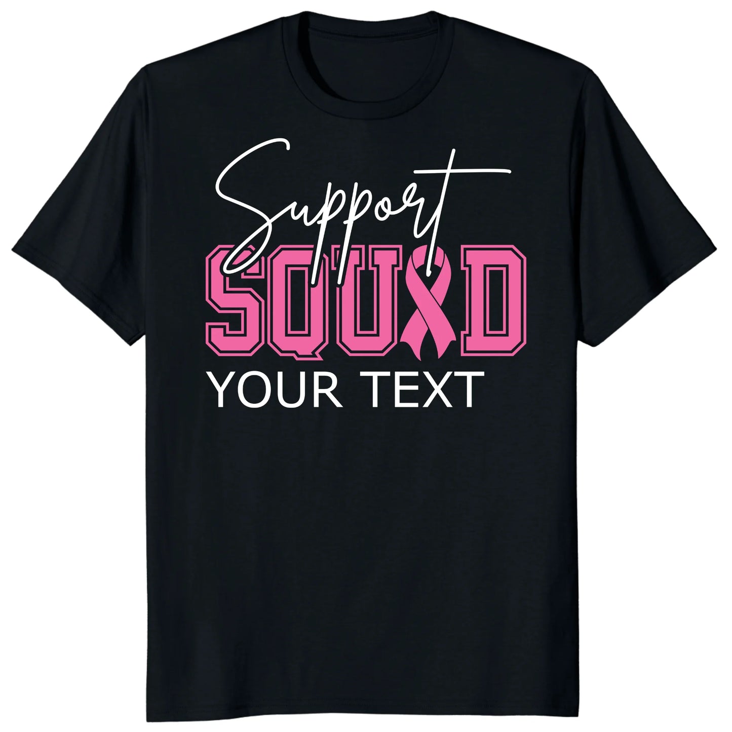 Personalized Breast Cancer Support Squad Shirt, Custom Pink Ribbon Matching Tee