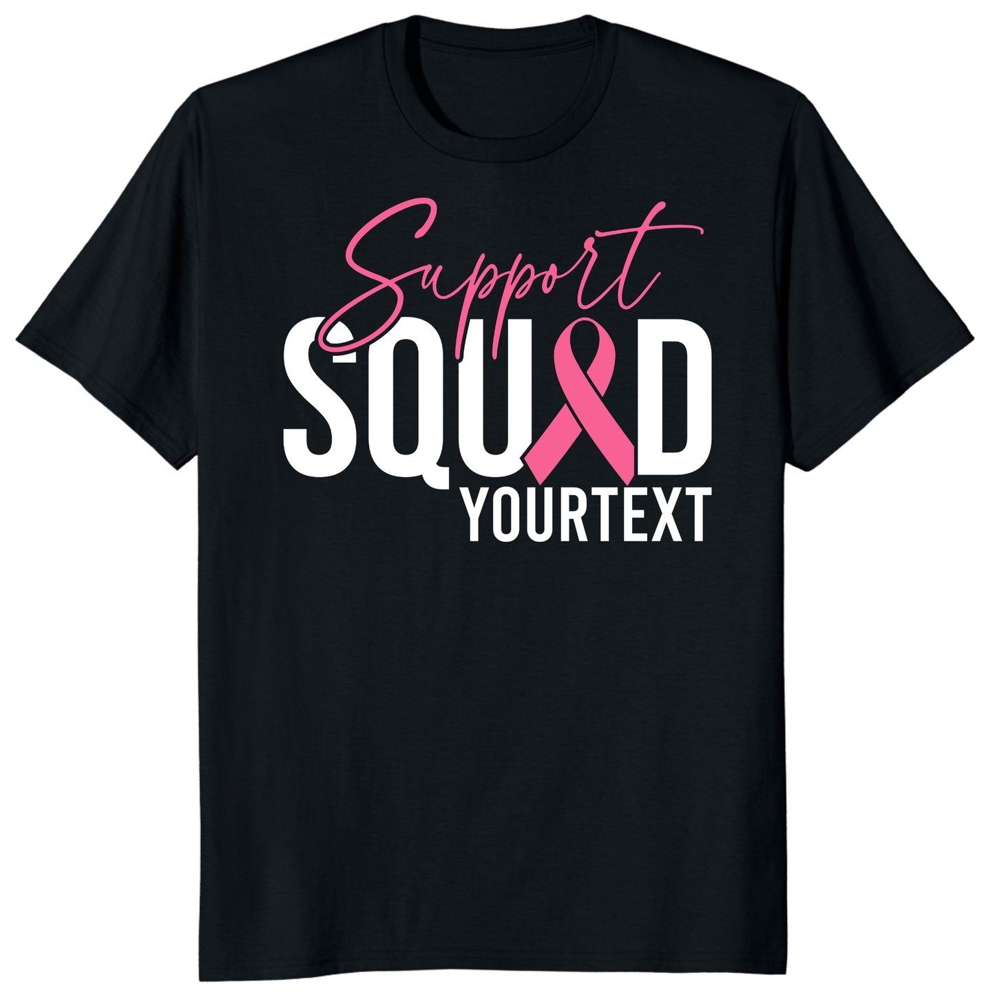 Custom Breast Cancer Support Squad Shirt, Personalized Pink Ribbon Team Tee