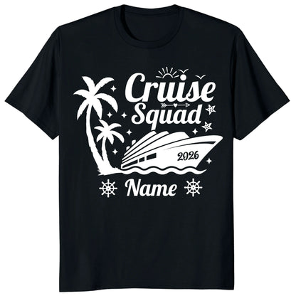 Custom Palm Tree Cruise Squad 2026 Matching Vacation Shirts