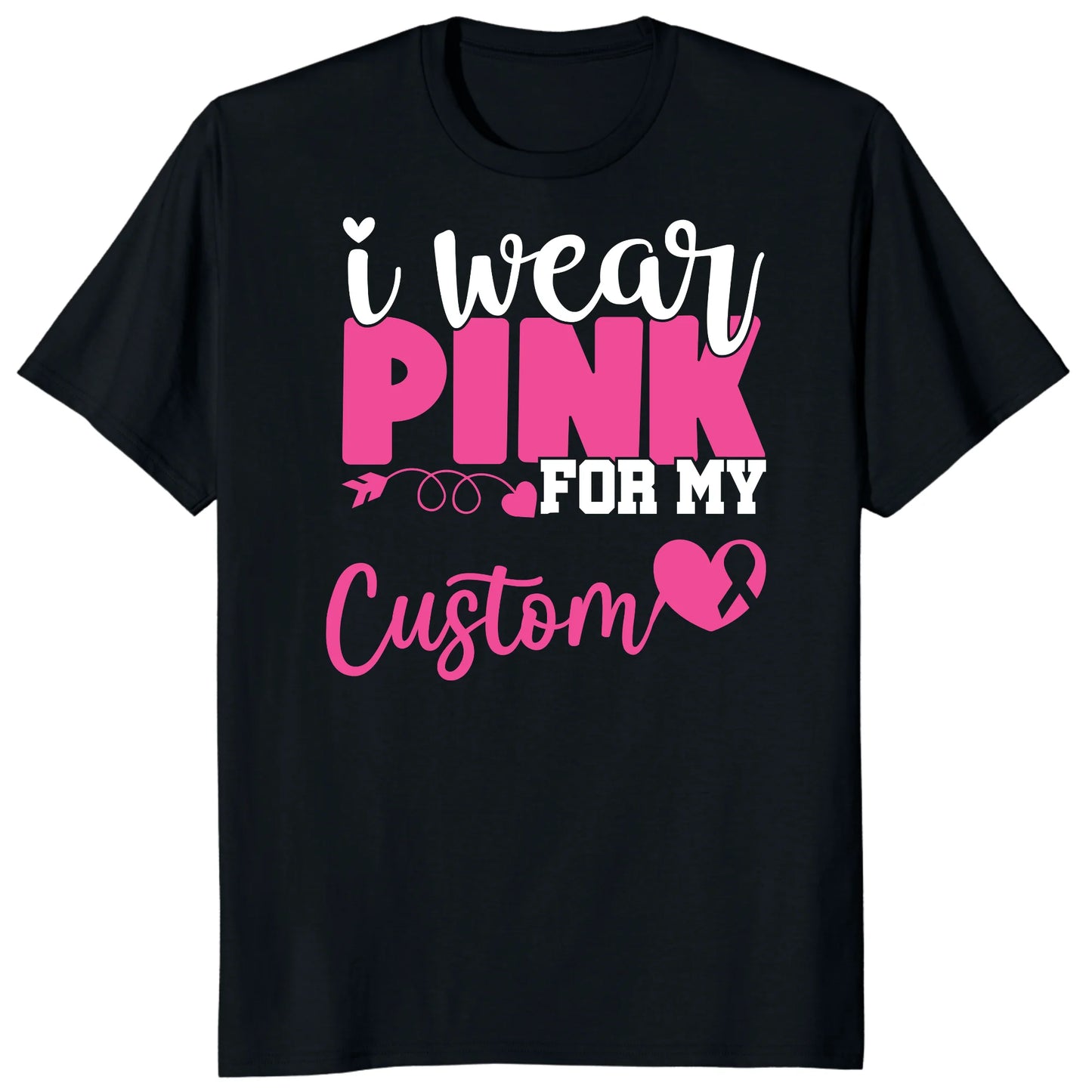 I Wear Pink for My Warrior Shirt, Personalized Breast Cancer Support Tee