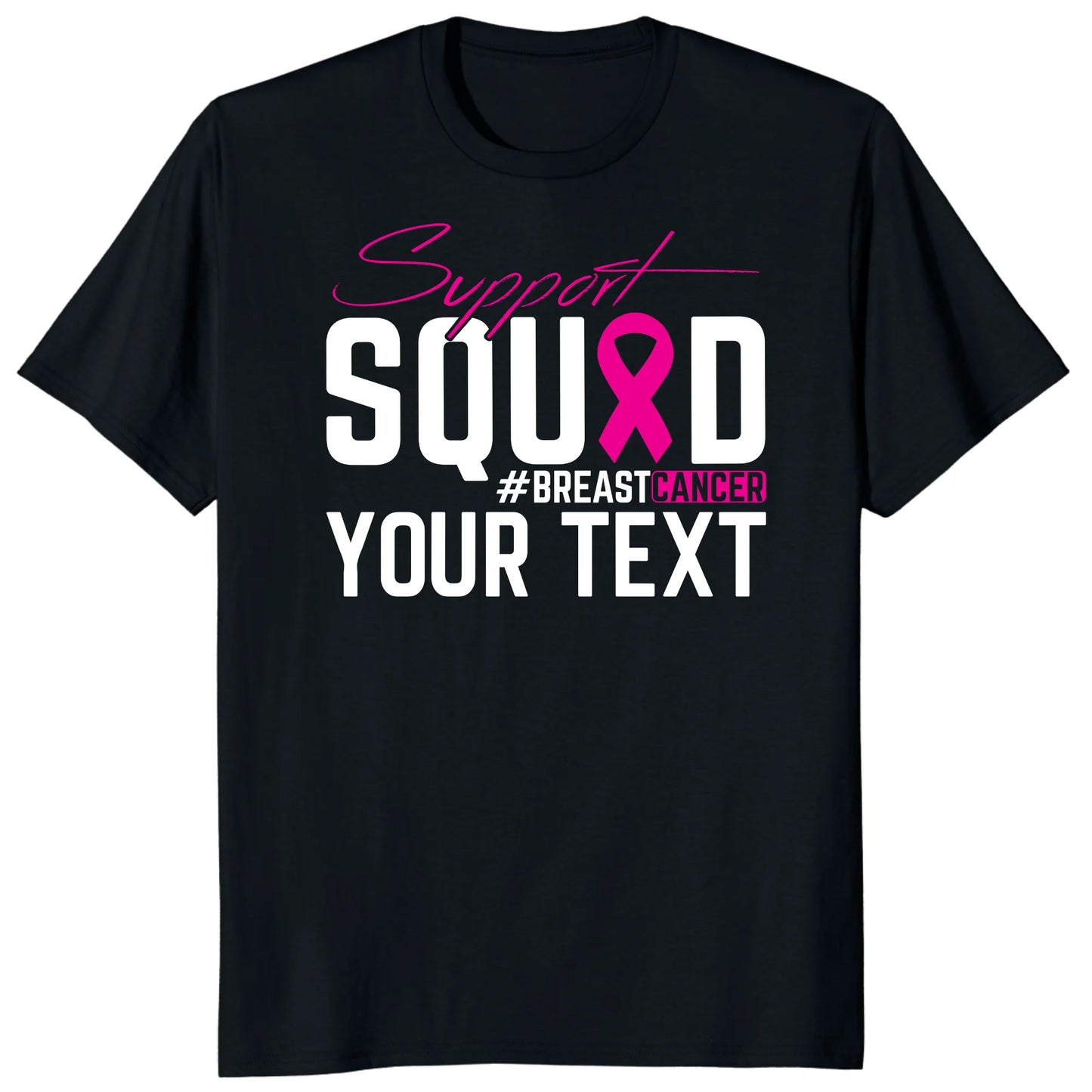 Custom Breast Cancer Support Squad for My Warrior Shirt, Personalized Pink Ribbon Support Tee