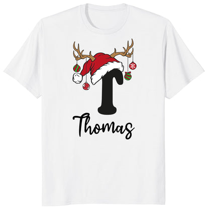 Custom Christmas Initial Family Matching Shirts, Xmas Funny Monogram Outfits
