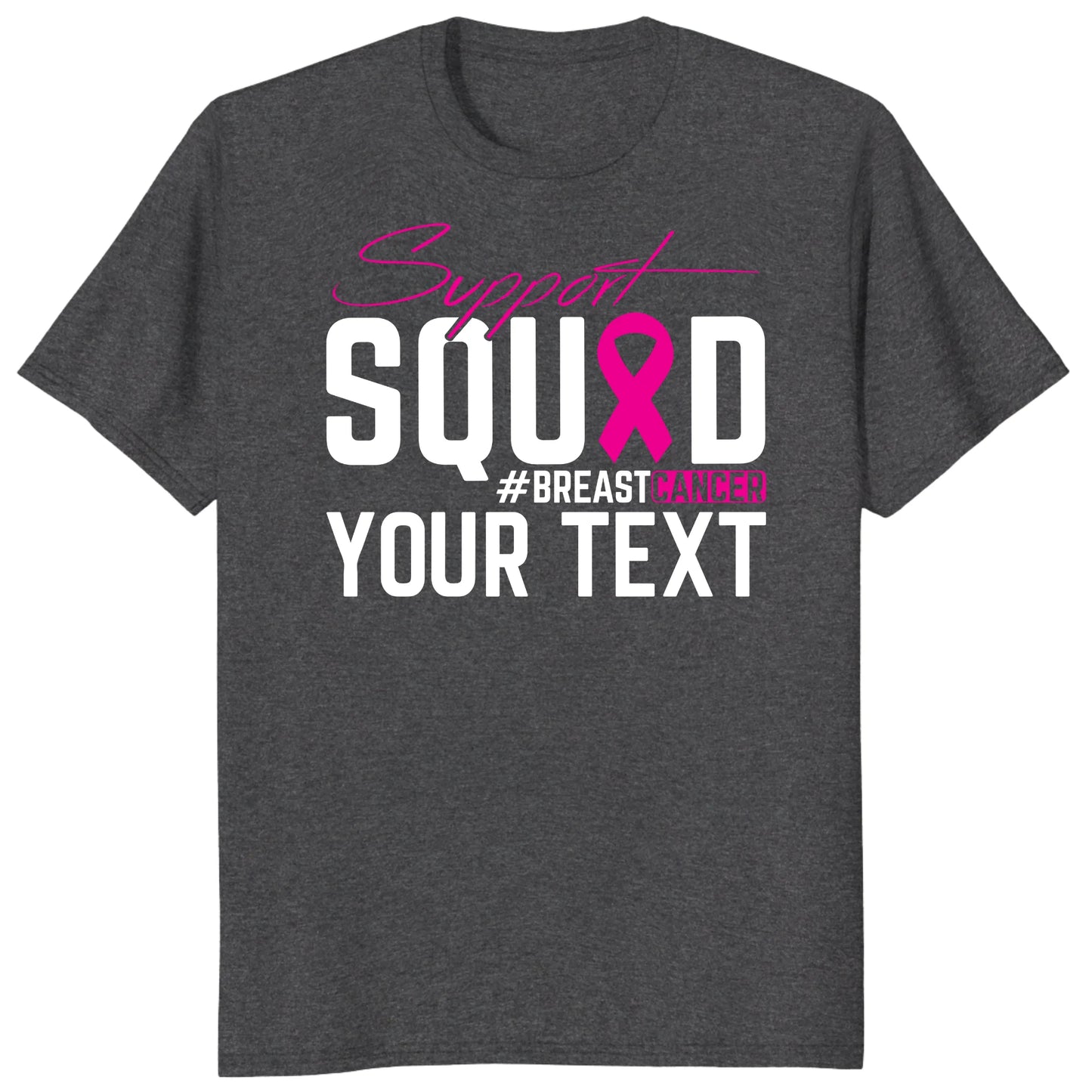 Custom Breast Cancer Support Squad for My Warrior Shirt, Personalized Pink Ribbon Support Tee