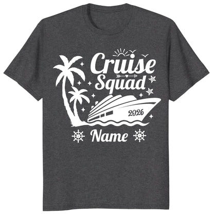 Custom Palm Tree Cruise Squad 2026 Matching Vacation Shirts