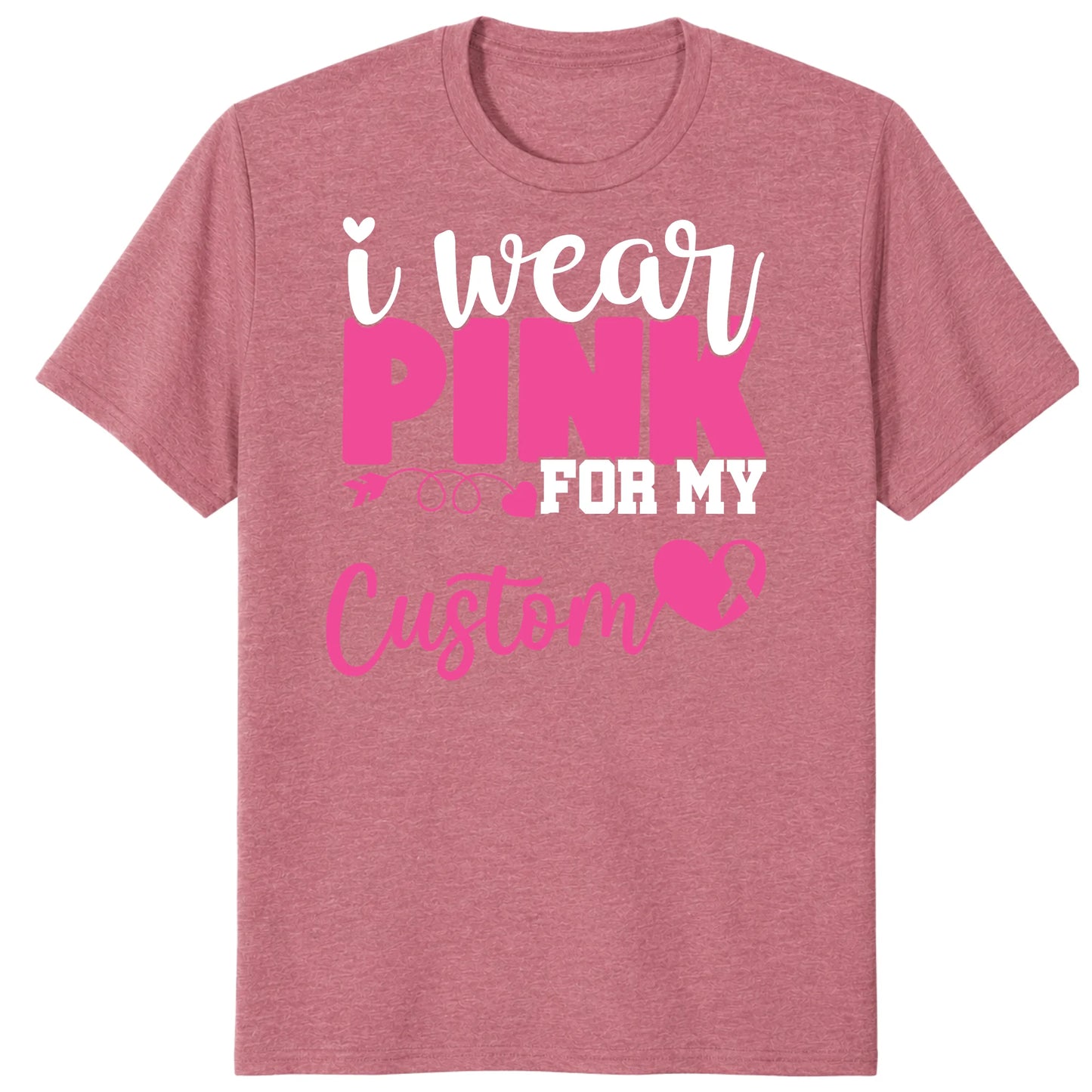 I Wear Pink for My Warrior Shirt, Personalized Breast Cancer Support Tee