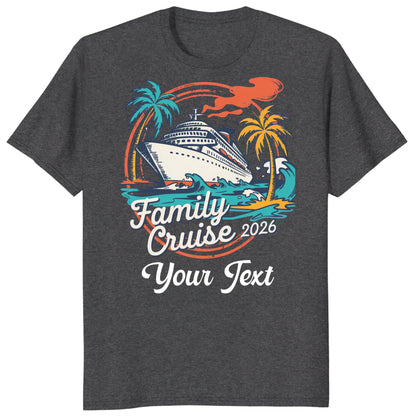 Family Cruise 2026 Shirts, Custom Tropical Cruise Vacation Tees