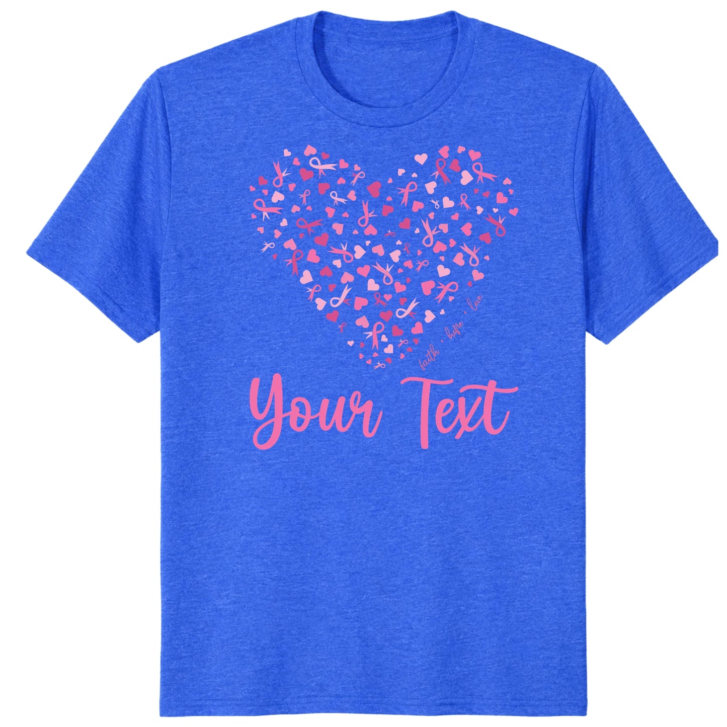 Custom Breast Cancer Support Heart Shirt, Personalized Pink Ribbon Team Tee