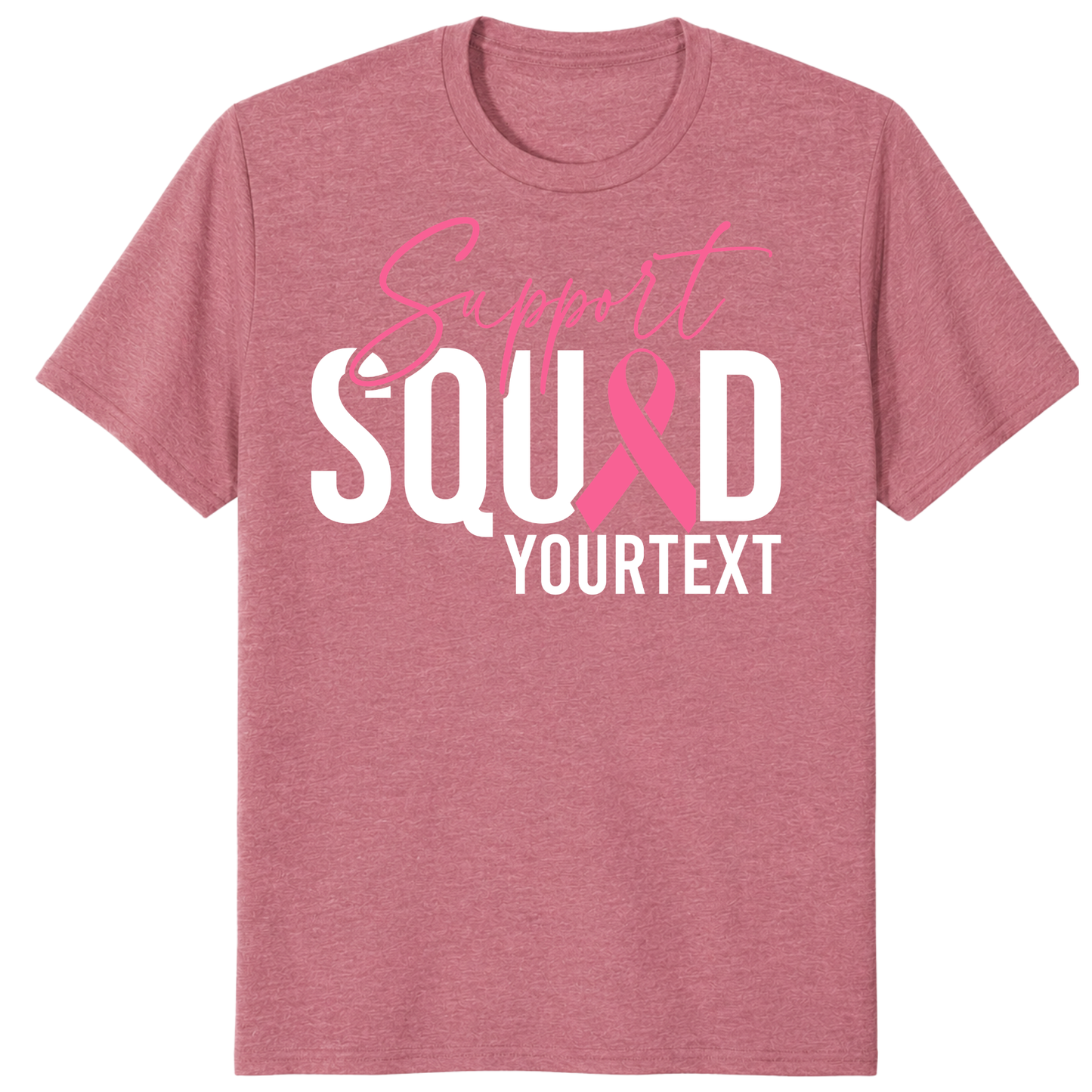 Custom Breast Cancer Support Squad Shirt, Personalized Pink Ribbon Team Tee