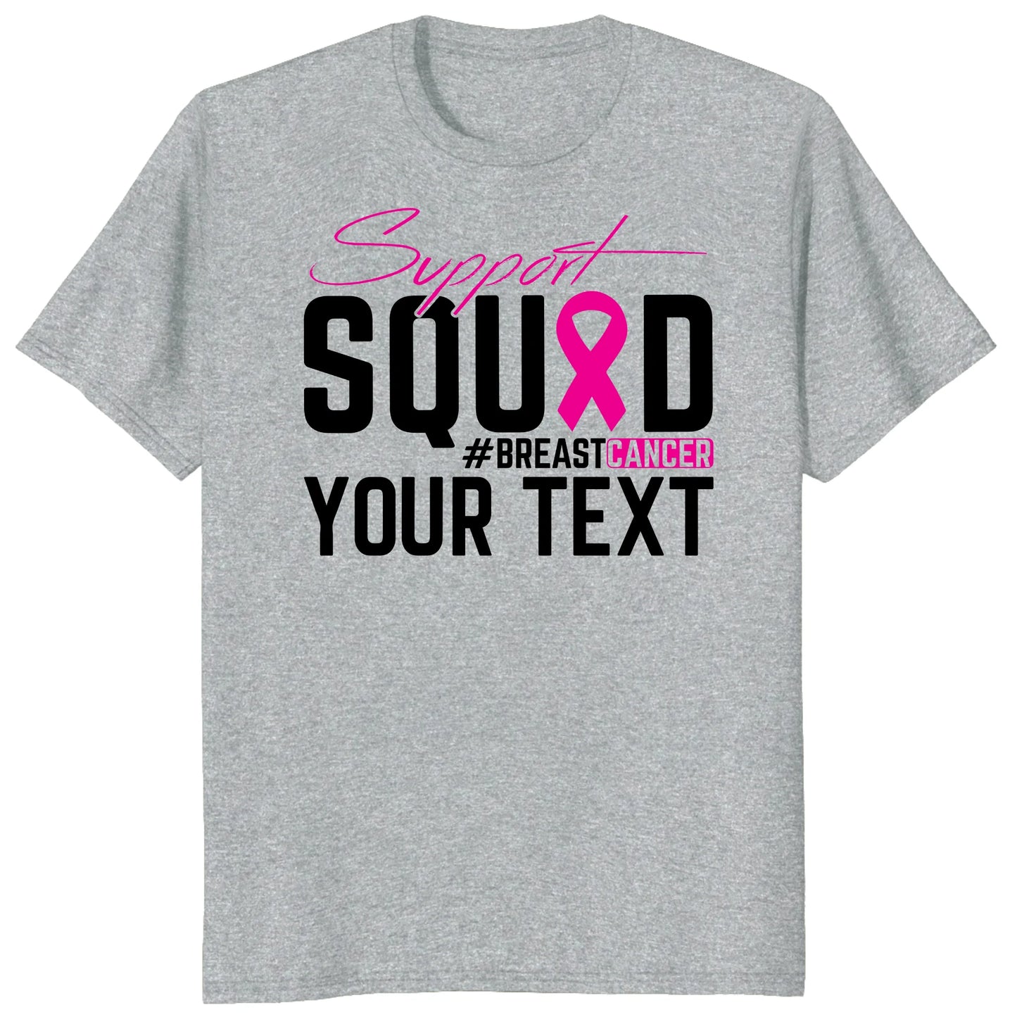 Custom Breast Cancer Support Squad for My Warrior Shirt, Personalized Pink Ribbon Support Tee