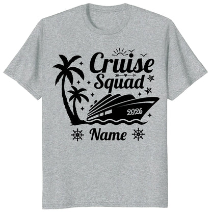 Custom Palm Tree Cruise Squad 2026 Matching Vacation Shirts