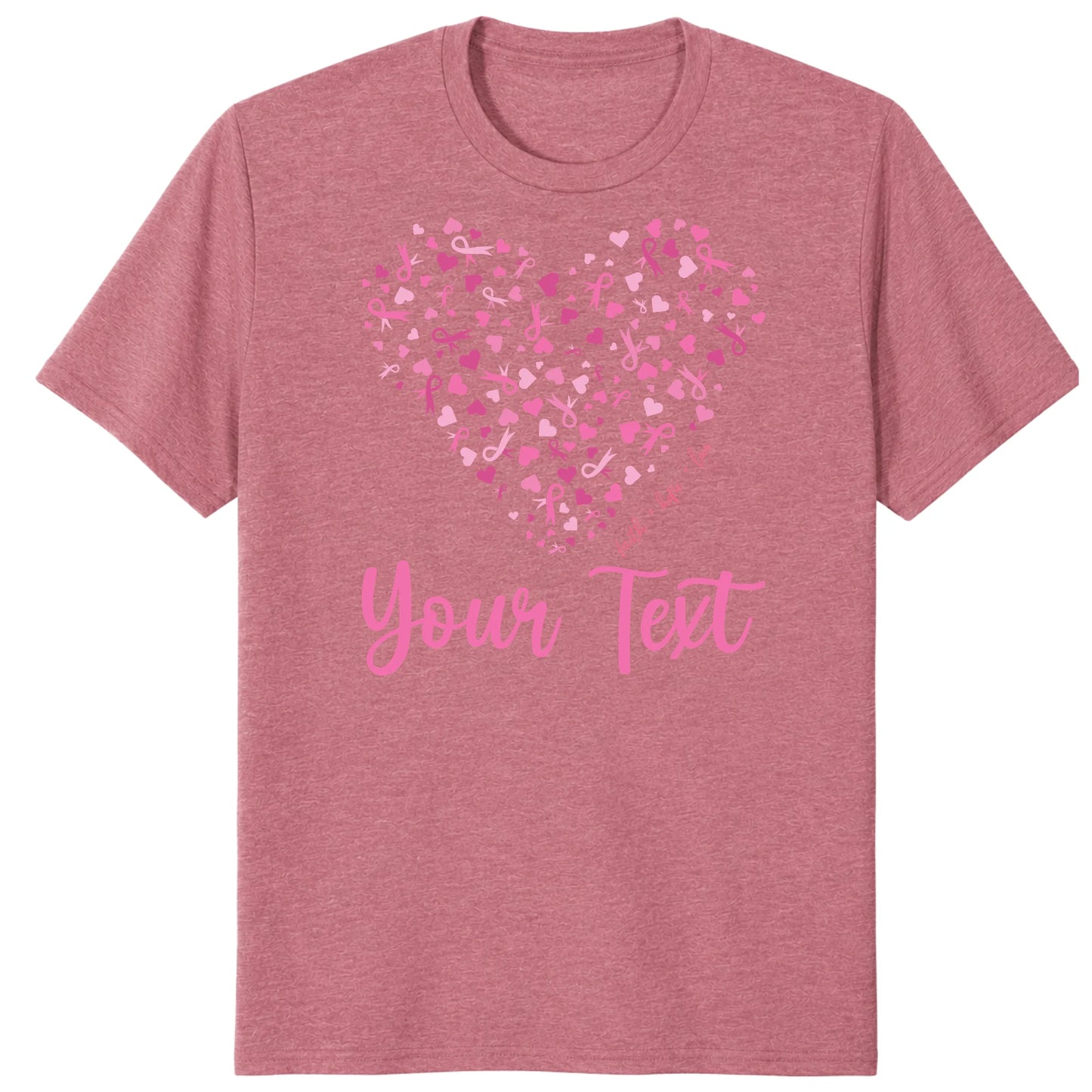 Custom Breast Cancer Support Heart Shirt, Personalized Pink Ribbon Team Tee