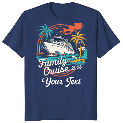 Family Cruise 2026 Shirts, Custom Tropical Cruise Vacation Tees