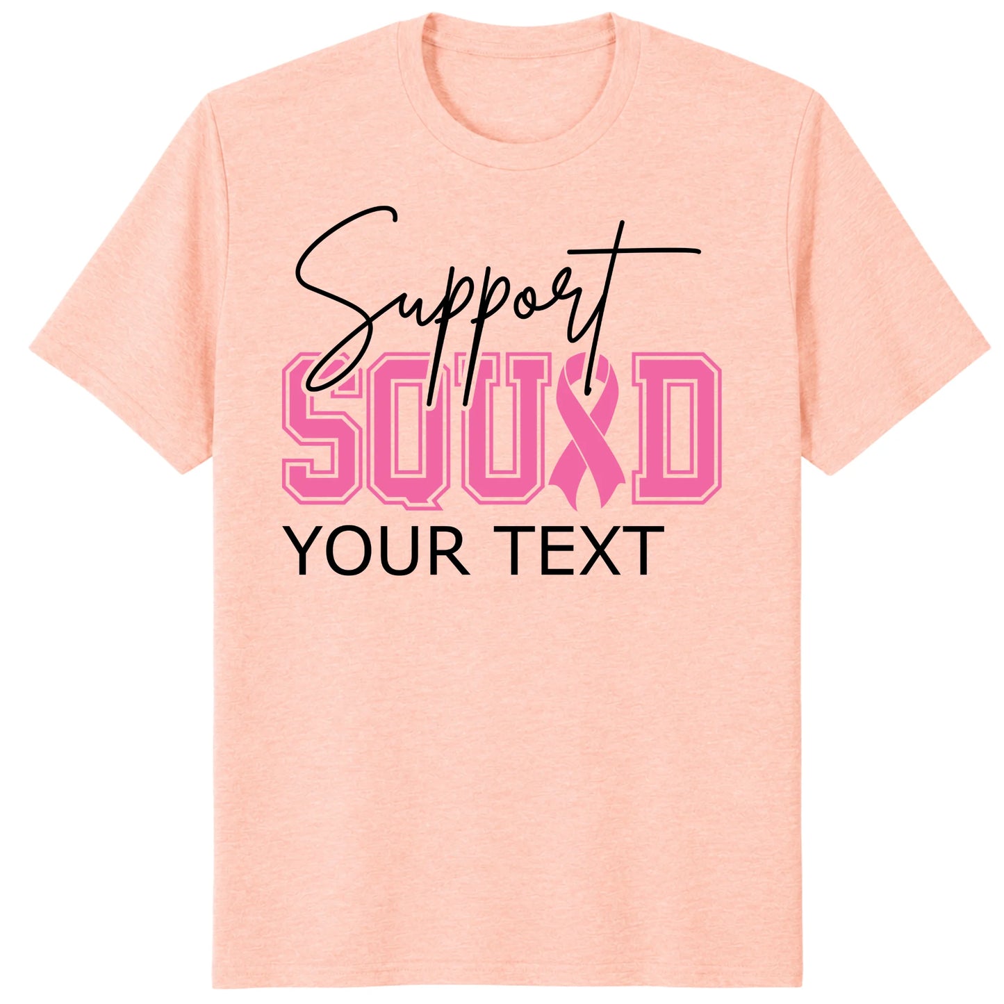 Personalized Breast Cancer Support Squad Shirt, Custom Pink Ribbon Matching Tee