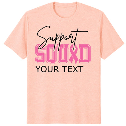 Personalized Breast Cancer Support Squad Shirt, Custom Pink Ribbon Matching Tee
