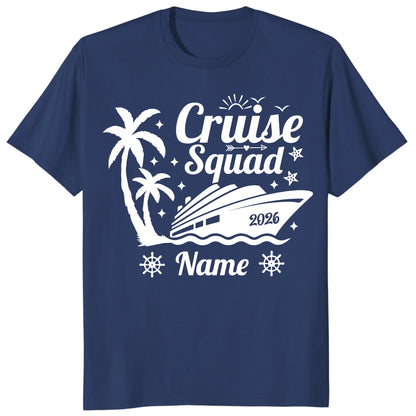 Custom Palm Tree Cruise Squad 2026 Matching Vacation Shirts
