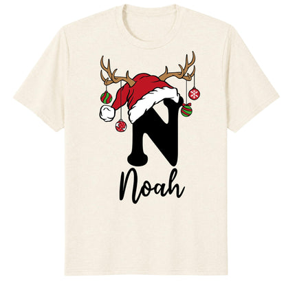 Custom Christmas Initial Family Matching Shirts, Xmas Funny Monogram Outfits
