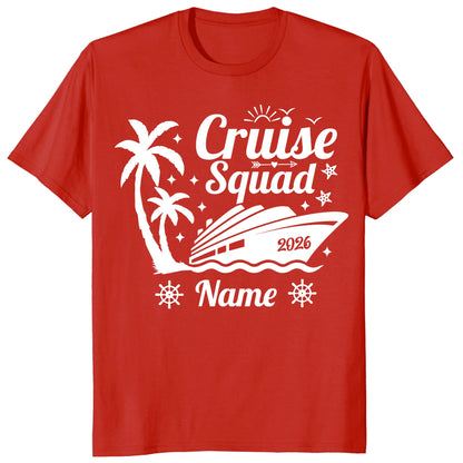 Custom Palm Tree Cruise Squad 2026 Matching Vacation Shirts