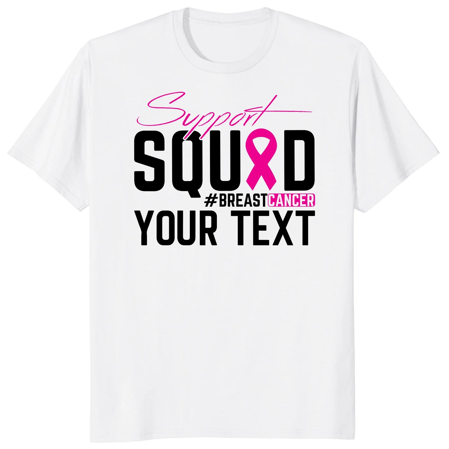 Custom Breast Cancer Support Squad for My Warrior Shirt, Personalized Pink Ribbon Support Tee