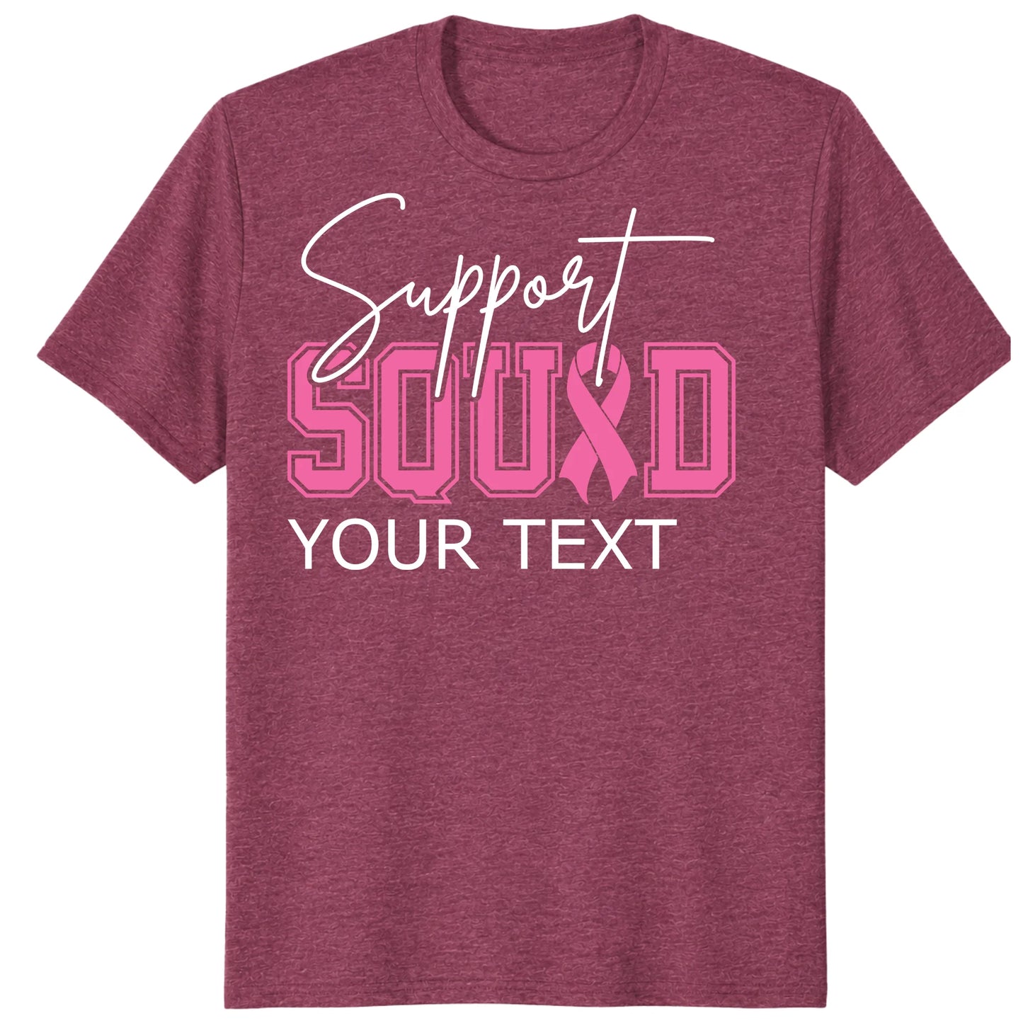 Personalized Breast Cancer Support Squad Shirt, Custom Pink Ribbon Matching Tee