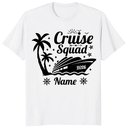 Custom Palm Tree Cruise Squad 2026 Matching Vacation Shirts