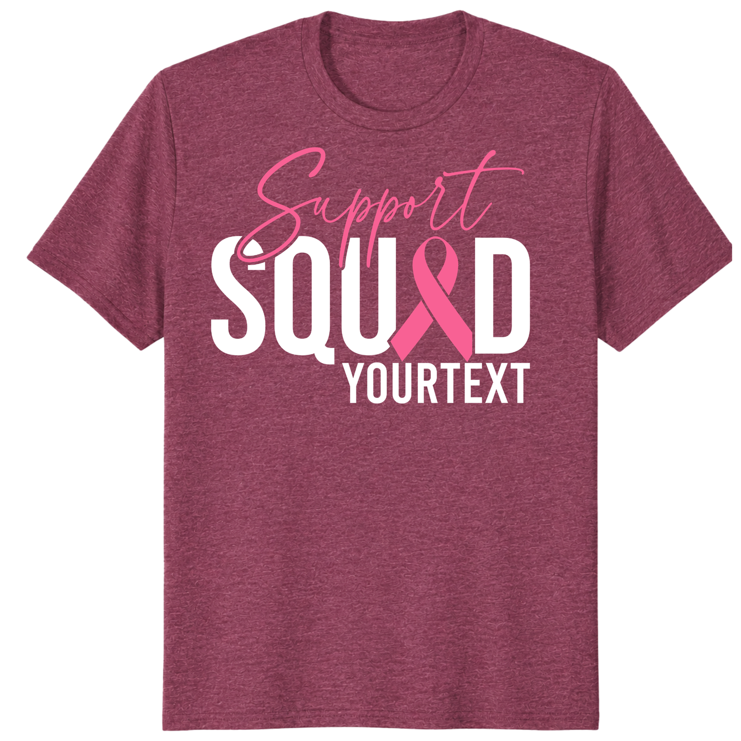 Custom Breast Cancer Support Squad Shirt, Personalized Pink Ribbon Team Tee