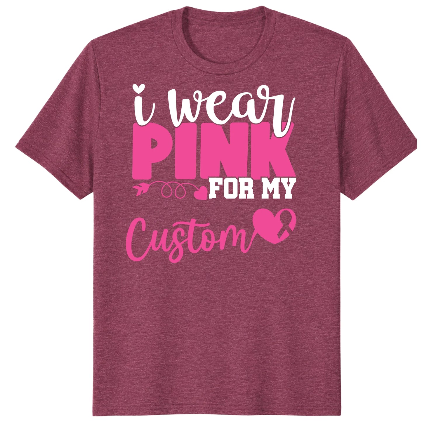 I Wear Pink for My Warrior Shirt, Personalized Breast Cancer Support Tee