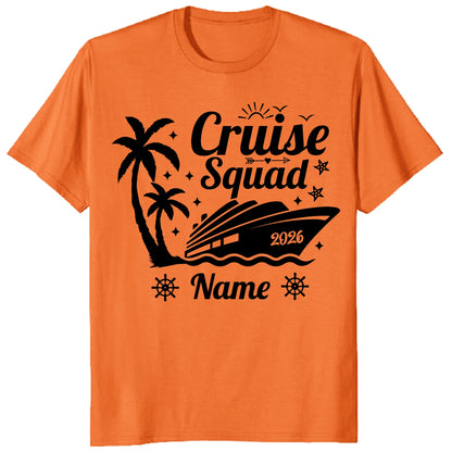 Custom Palm Tree Cruise Squad 2026 Matching Vacation Shirts
