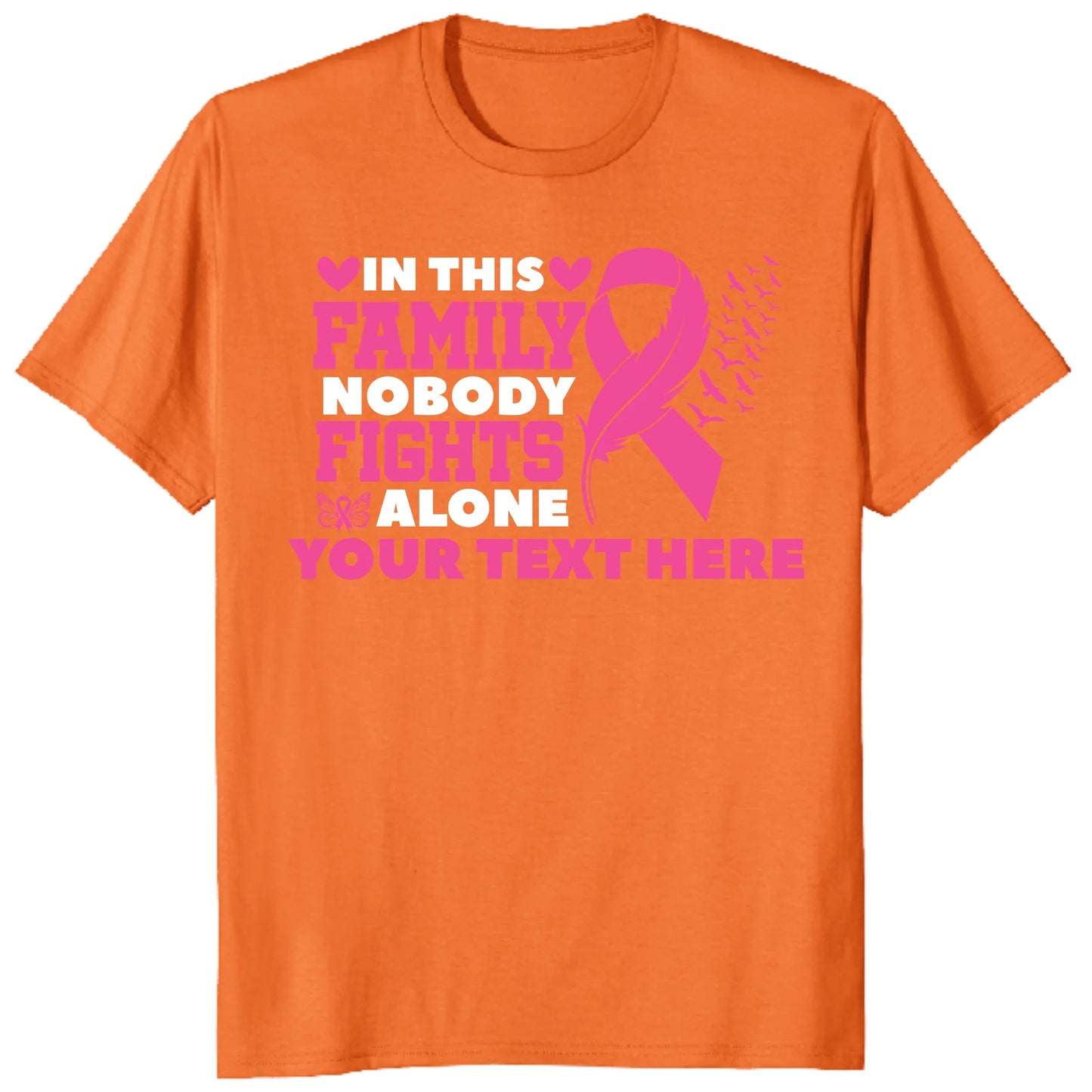 Custom In This Family Nobody Fights Alone Shirt, Personalized Breast Cancer Support Tee