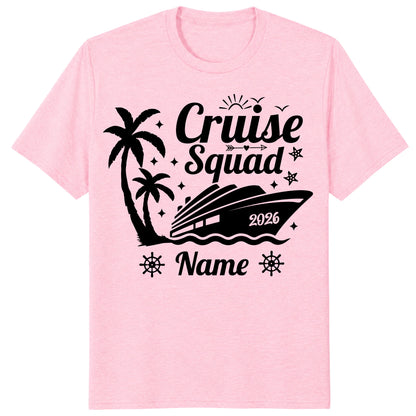 Custom Palm Tree Cruise Squad 2026 Matching Vacation Shirts