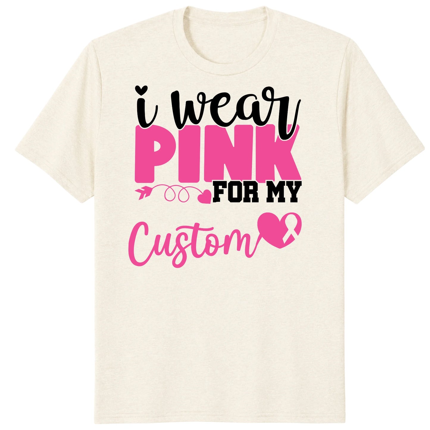 I Wear Pink for My Warrior Shirt, Personalized Breast Cancer Support Tee