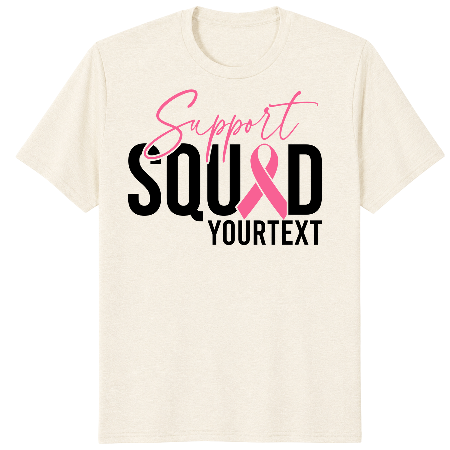 Custom Breast Cancer Support Squad Shirt, Personalized Pink Ribbon Team Tee