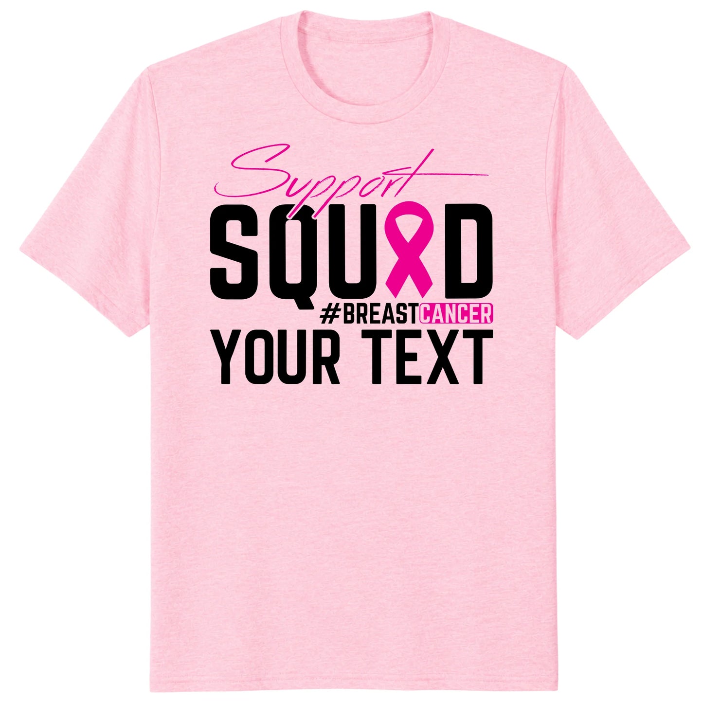 Custom Breast Cancer Support Squad for My Warrior Shirt, Personalized Pink Ribbon Support Tee