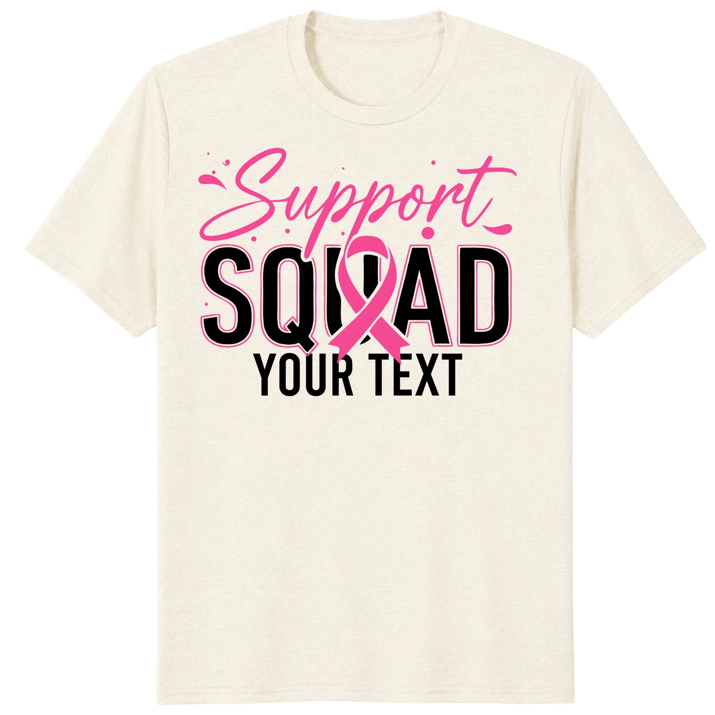 Personalized Support Squad Breast Cancer Shirt, Custom Pink Ribbon Team Tee