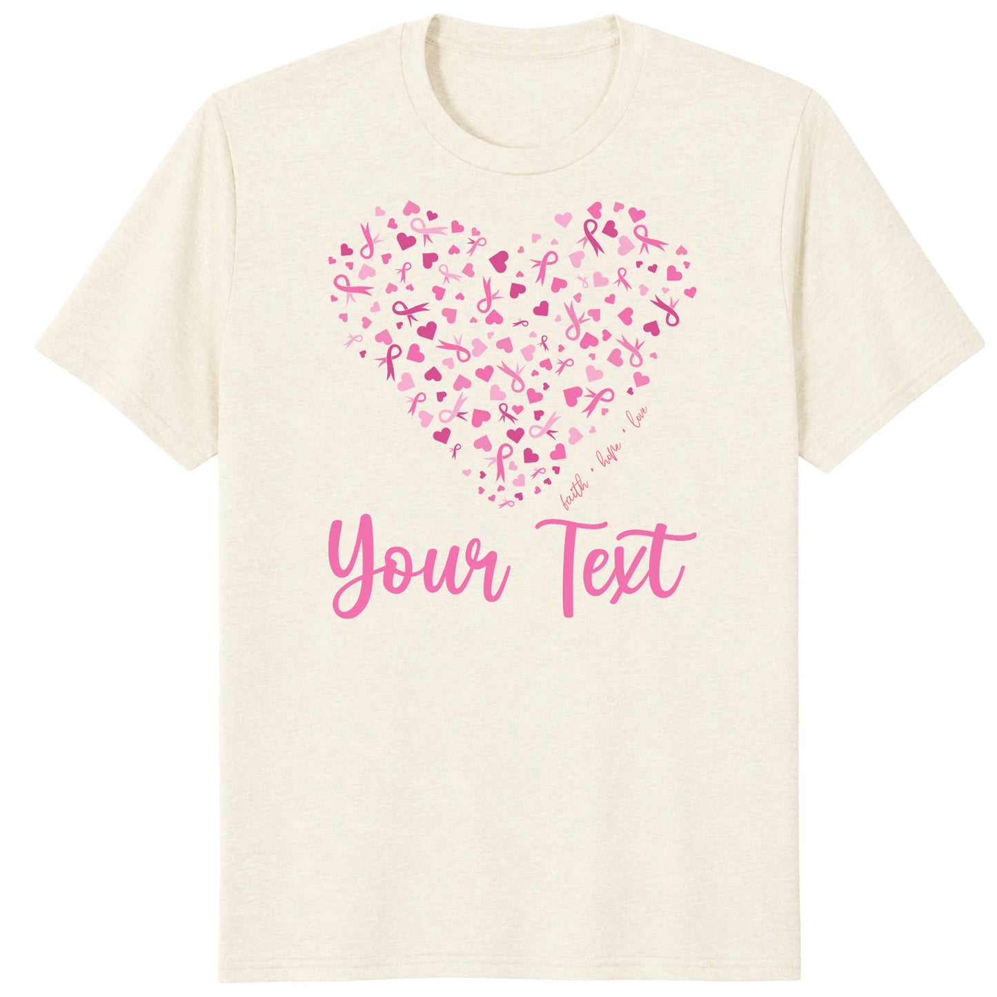 Custom Breast Cancer Support Heart Shirt, Personalized Pink Ribbon Team Tee