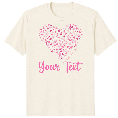 Custom Breast Cancer Support Heart Shirt, Personalized Pink Ribbon Team Tee