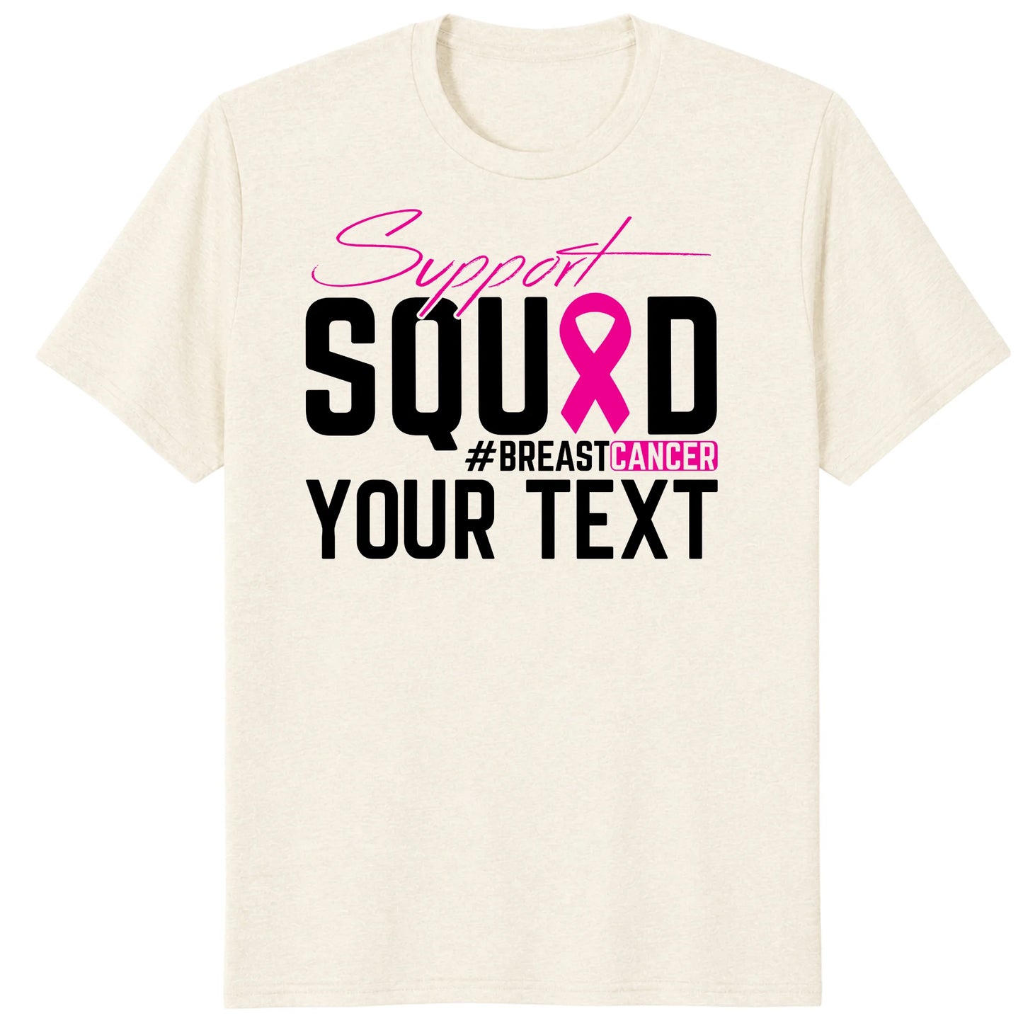Custom Breast Cancer Support Squad for My Warrior Shirt, Personalized Pink Ribbon Support Tee