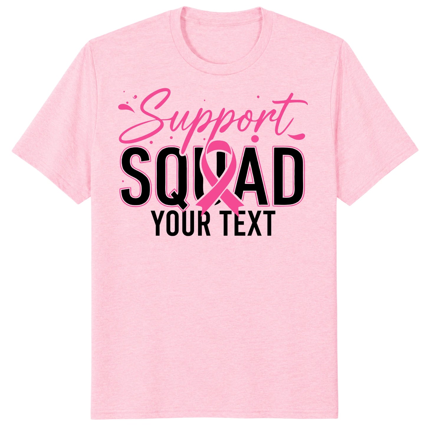 Personalized Support Squad Breast Cancer Shirt, Custom Pink Ribbon Team Tee