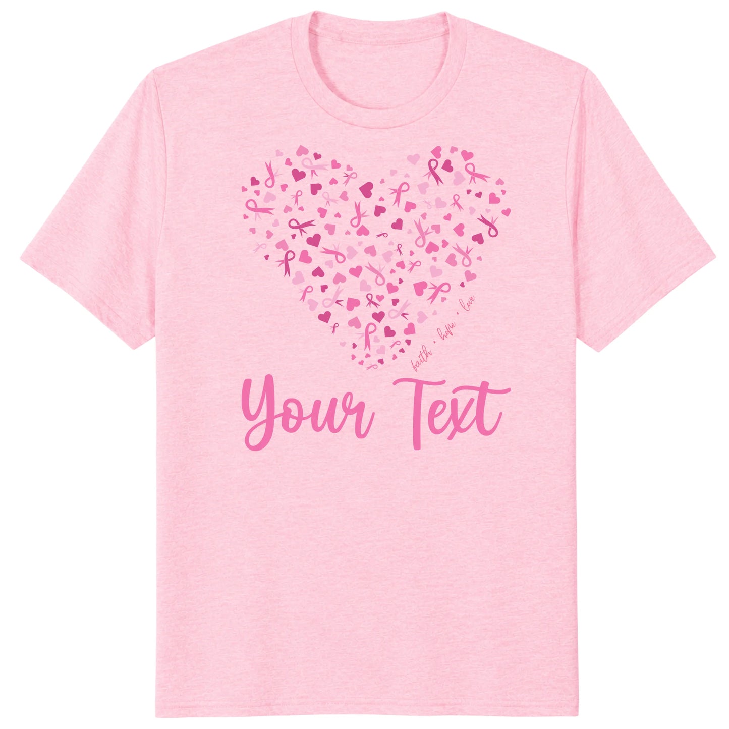 Custom Breast Cancer Support Heart Shirt, Personalized Pink Ribbon Team Tee