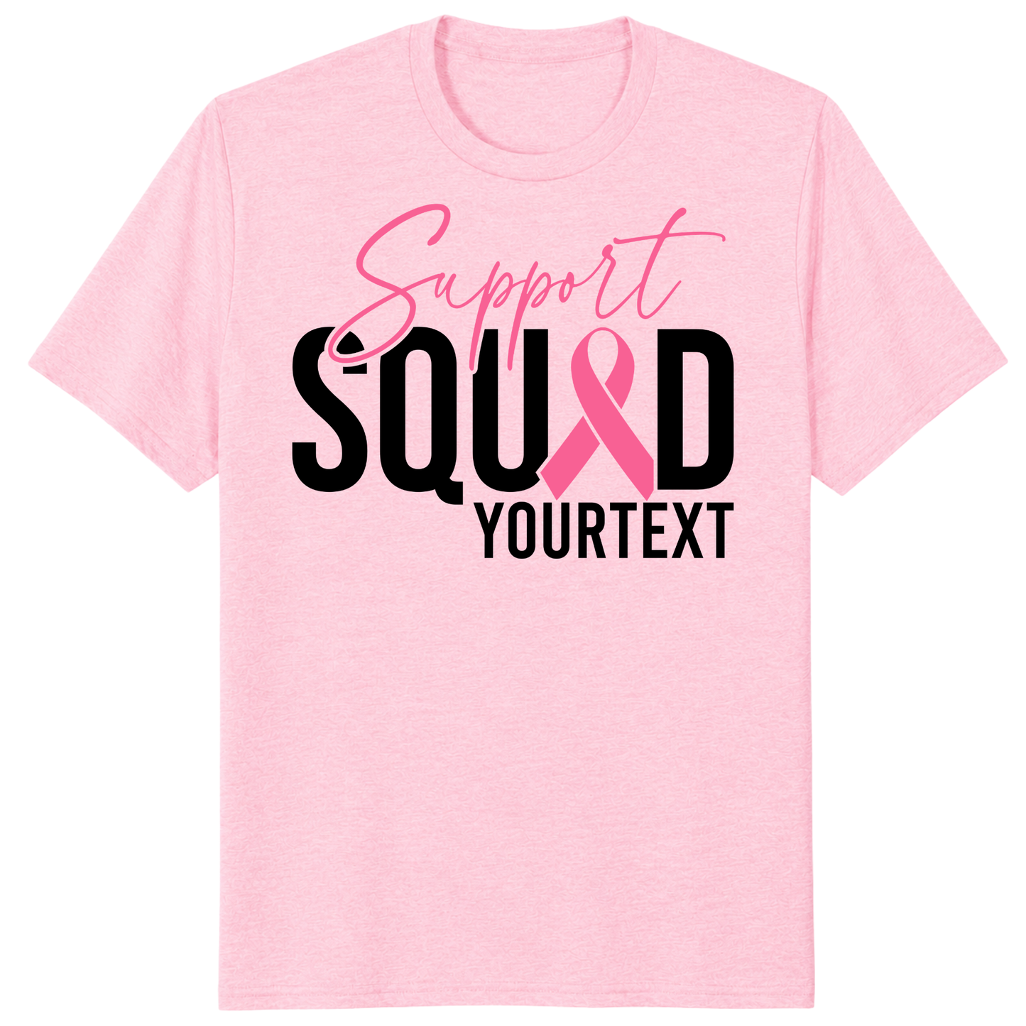 Custom Breast Cancer Support Squad Shirt, Personalized Pink Ribbon Team Tee