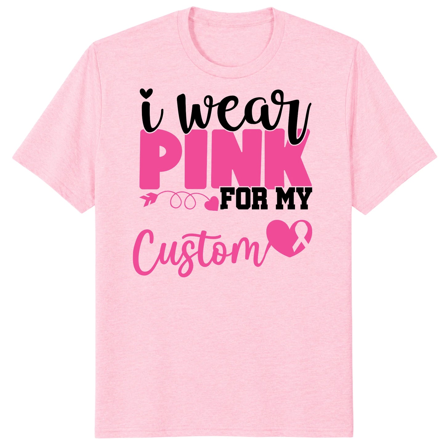 I Wear Pink for My Warrior Shirt, Personalized Breast Cancer Support Tee