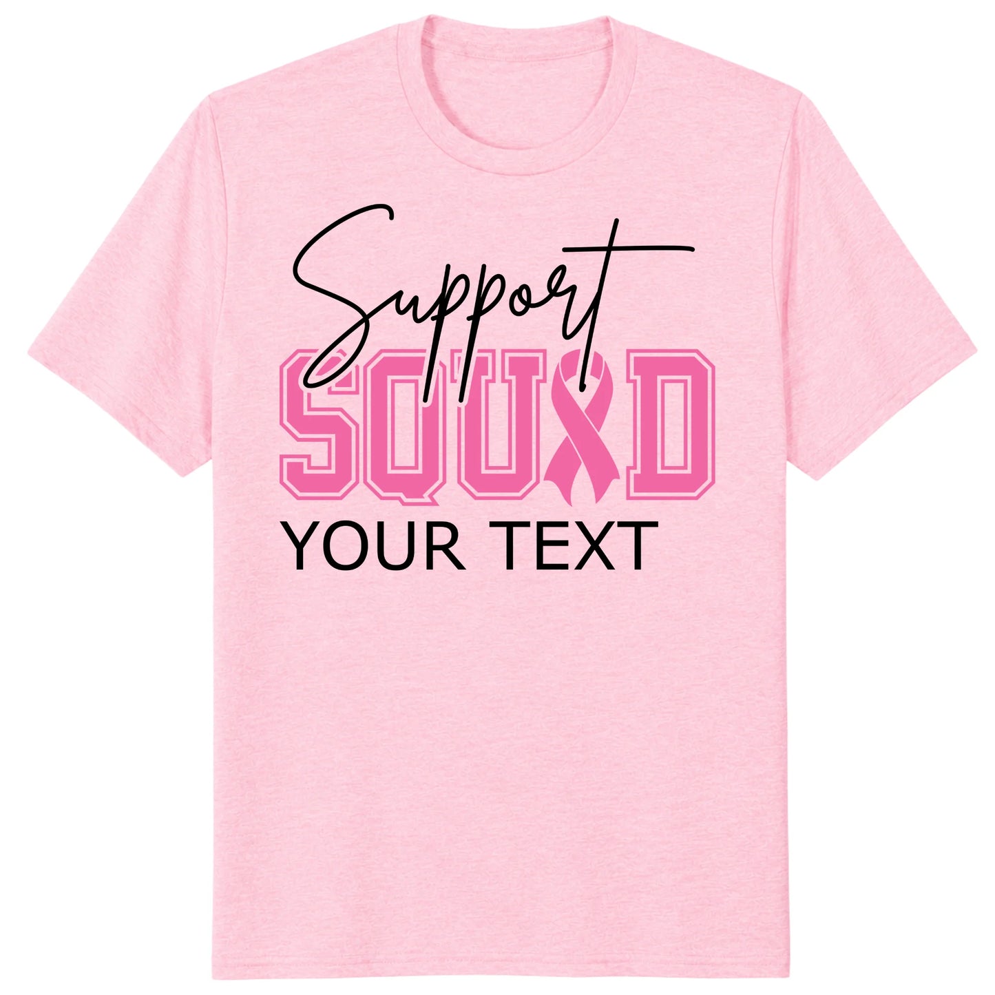 Personalized Breast Cancer Support Squad Shirt, Custom Pink Ribbon Matching Tee